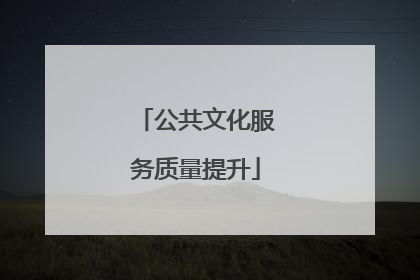 公共文化服务质量提升
