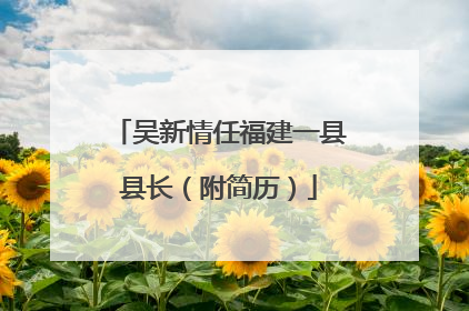 吴新情任福建一县县长（附简历）