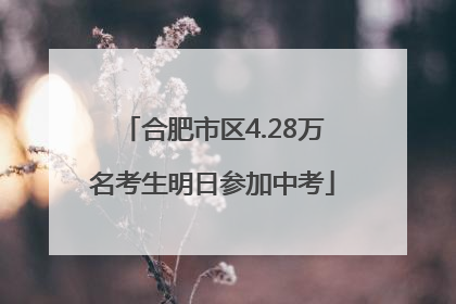 合肥市区4.28万名考生明日参加中考