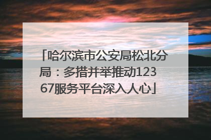 哈尔滨市公安局松北分局：多措并举推动12367服务平台深入人心