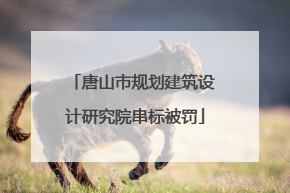 唐山市规划建筑设计研究院串标被罚