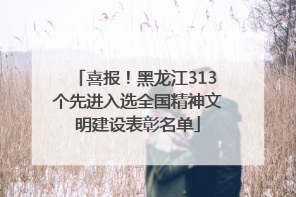 喜报！黑龙江313个先进入选全国精神文明建设表彰名单