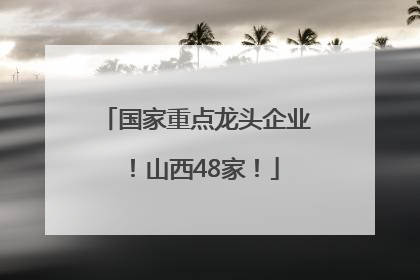 国家重点龙头企业！山西48家！