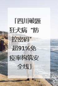 四川破题狂犬病“防控密码” 超91%免疫率构筑安全线