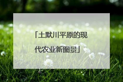 土默川平原的现代农业新图景