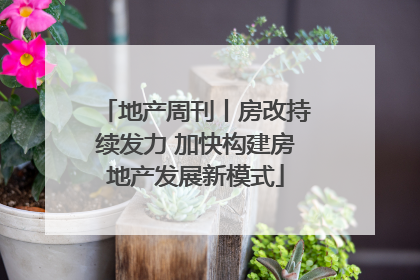 地产周刊丨房改持续发力 加快构建房地产发展新模式
