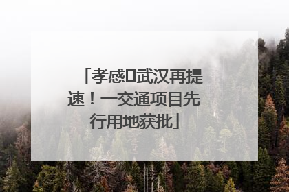 孝感⇋武汉再提速！一交通项目先行用地获批