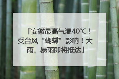 安徽最高气温40℃！受台风“蝴蝶”影响！大雨、暴雨即将抵达