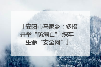 安阳市马家乡：多措并举“防溺亡” 织牢生命“安全网”