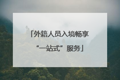 外籍人员入境畅享“一站式”服务