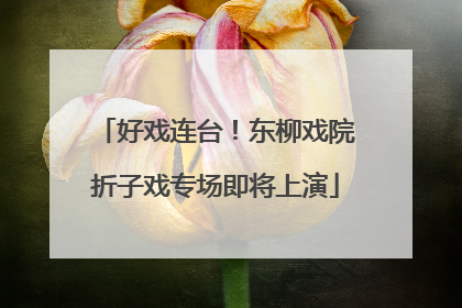 好戏连台！东柳戏院折子戏专场即将上演