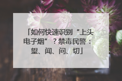 如何快速识别“上头电子烟”？禁毒民警：望、闻、问、切