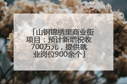 山钢锦绣里商业街项目：预计新增税收700万元，提供就业岗位900余个
