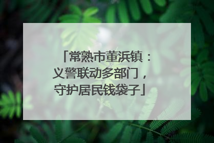 常熟市董浜镇：义警联动多部门，守护居民钱袋子