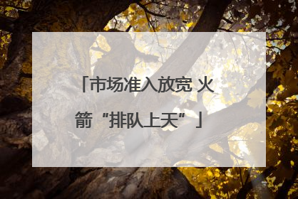 市场准入放宽 火箭“排队上天”