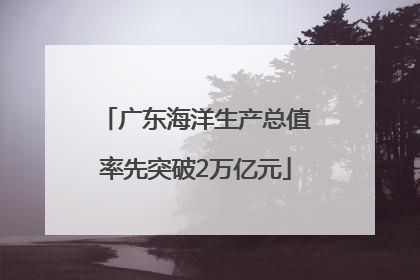 广东海洋生产总值率先突破2万亿元