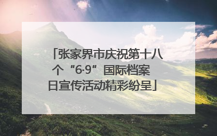 张家界市庆祝第十八个“6·9”国际档案日宣传活动精彩纷呈