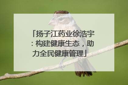扬子江药业徐浩宇：构建健康生态，助力全民健康管理