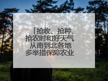 抢收、抢种、抢农时和好天气 从南到北各地多举措保障农业生产顺利进行
