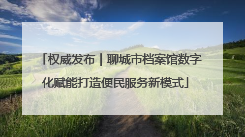 权威发布｜聊城市档案馆数字化赋能打造便民服务新模式