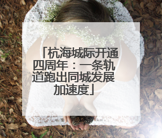 杭海城际开通四周年：一条轨道跑出同城发展加速度