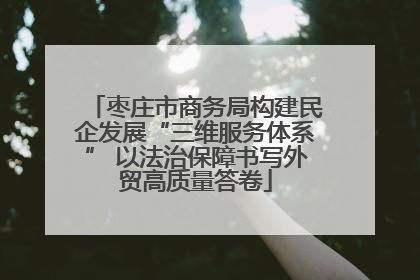 枣庄市商务局构建民企发展“三维服务体系” 以法治保障书写外贸高质量答卷