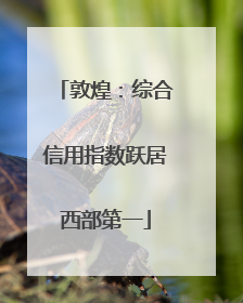 敦煌：综合信用指数跃居西部第一