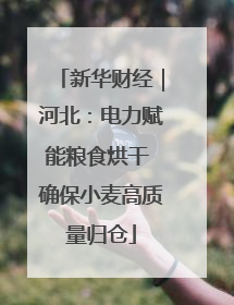 新华财经｜河北：电力赋能粮食烘干 确保小麦高质量归仓