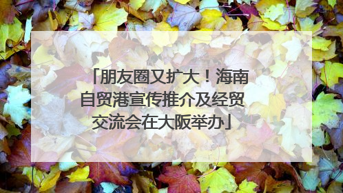 朋友圈又扩大！海南自贸港宣传推介及经贸交流会在大阪举办