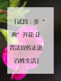 武昌：多“典”开花 让普法宣传走进百姓生活
