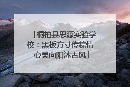 桐柏县思源实验学校：黑板方寸传粽情 心灵向阳沐古风