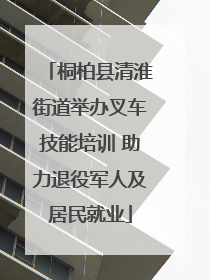 桐柏县清淮街道举办叉车技能培训 助力退役军人及居民就业
