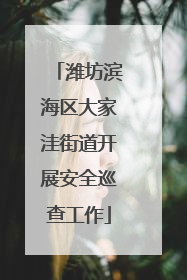 潍坊滨海区大家洼街道开展安全巡查工作