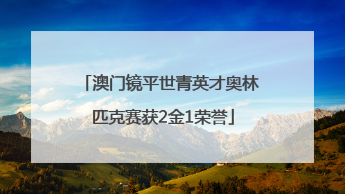 澳门镜平世青英才奥林匹克赛获2金1荣誉
