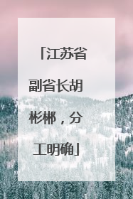 江苏省副省长胡彬郴，分工明确