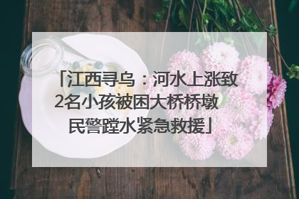 江西寻乌：河水上涨致2名小孩被困大桥桥墩 民警蹚水紧急救援