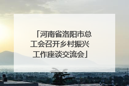 河南省洛阳市总工会召开乡村振兴工作座谈交流会