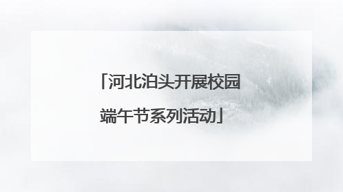 河北泊头开展校园端午节系列活动