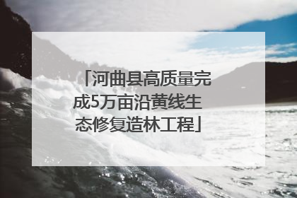 河曲县高质量完成5万亩沿黄线生态修复造林工程
