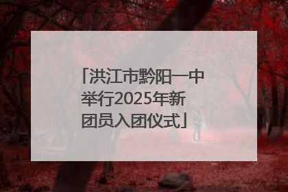洪江市黔阳一中举行2025年新团员入团仪式