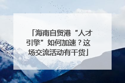 海南自贸港“人才引擎”如何加速？这场交流活动有干货