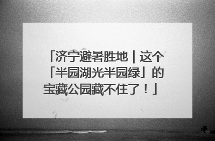 济宁避暑胜地｜这个「半园湖光半园绿」的宝藏公园藏不住了！