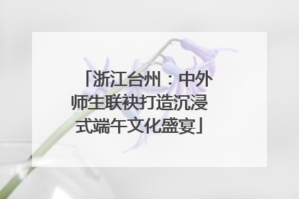 浙江台州：中外师生联袂打造沉浸式端午文化盛宴