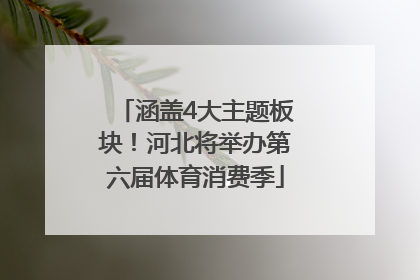 涵盖4大主题板块！河北将举办第六届体育消费季