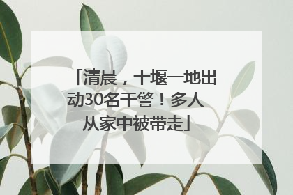 清晨，十堰一地出动30名干警！多人从家中被带走