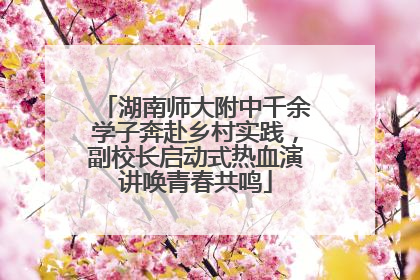 湖南师大附中千余学子奔赴乡村实践，副校长启动式热血演讲唤青春共鸣