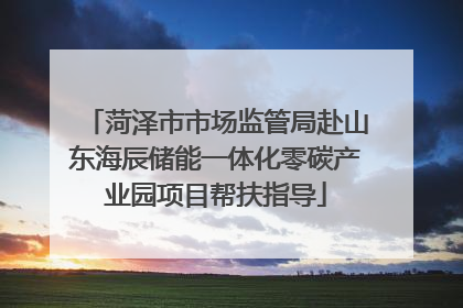 菏泽市市场监管局赴山东海辰储能一体化零碳产业园项目帮扶指导