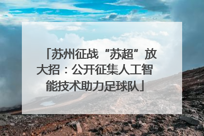 苏州征战“苏超”放大招：公开征集人工智能技术助力足球队