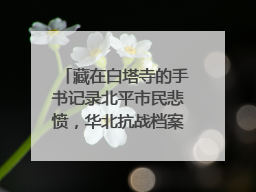 藏在白塔寺的手书记录北平市民悲愤，华北抗战档案首次集中展示