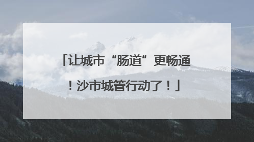 让城市“肠道”更畅通！沙市城管行动了！